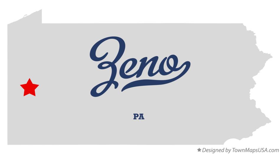 Map of Zeno Pennsylvania PA