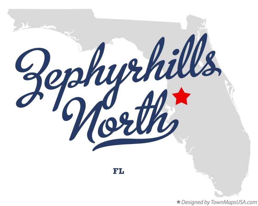 Map of Zephyrhills North Florida FL