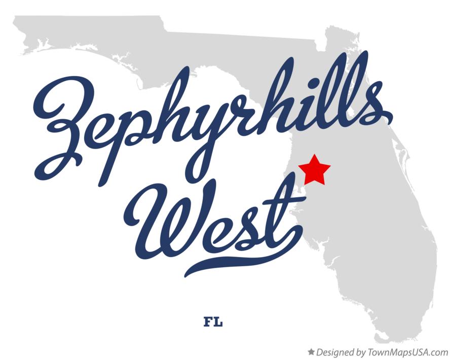 Map of Zephyrhills West Florida FL