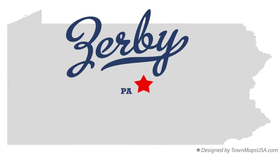 Map of Zerby Pennsylvania PA