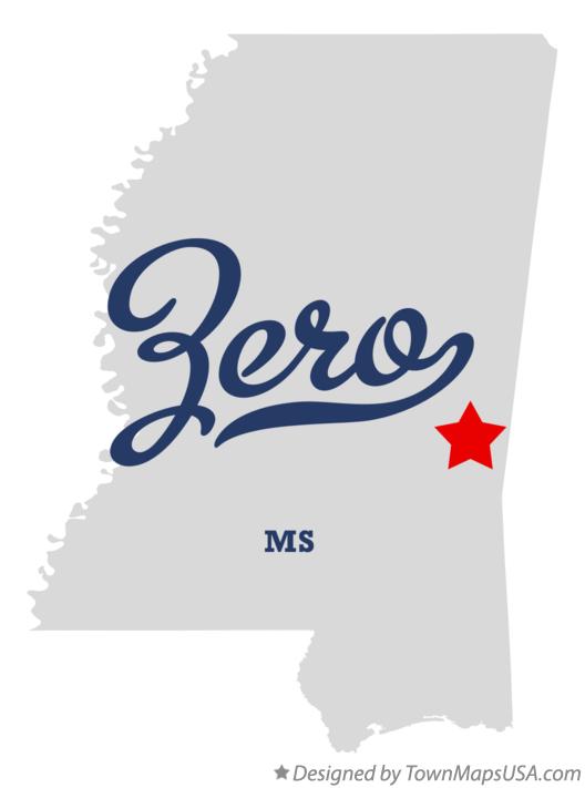 Map of Zero Mississippi MS