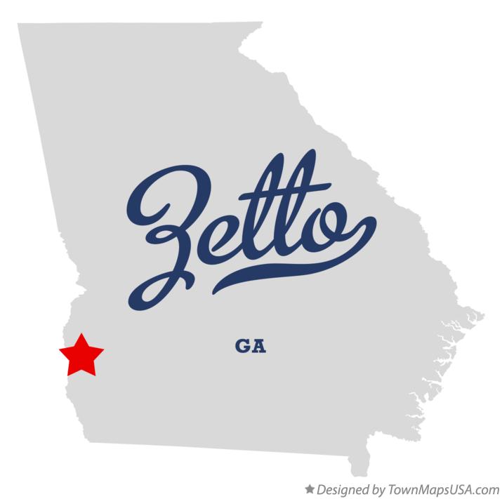 Map of Zetto Georgia GA