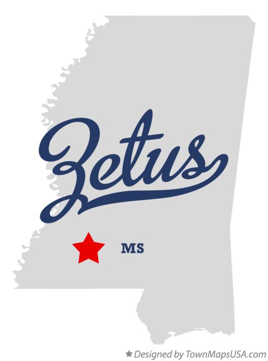 Map of Zetus Mississippi MS