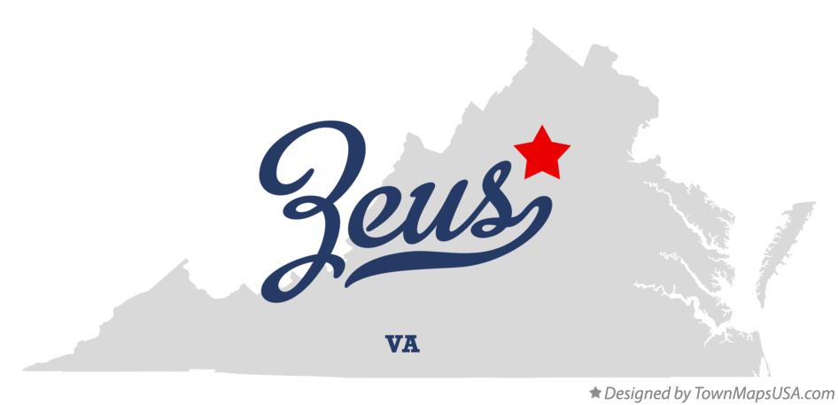 Map of Zeus Virginia VA