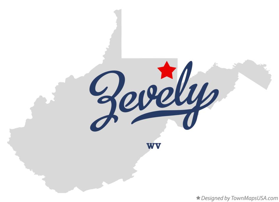 Map of Zevely West Virginia WV
