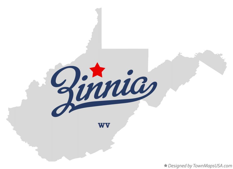 Map of Zinnia West Virginia WV