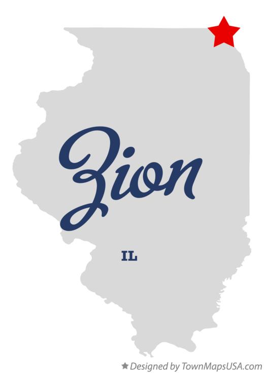 Map of Zion Illinois IL