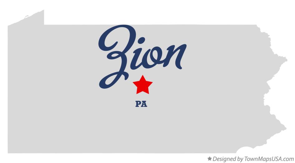 Map of Zion Pennsylvania PA