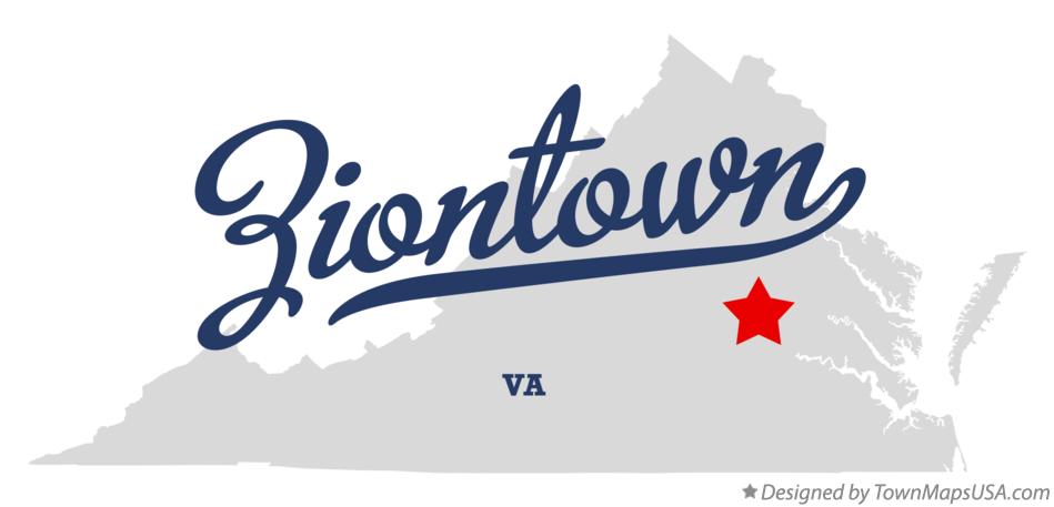 Map of Ziontown Virginia VA