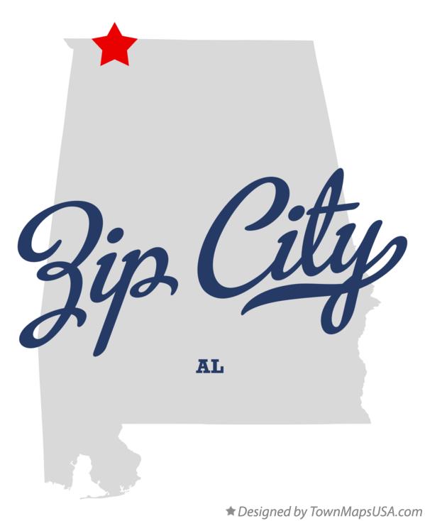 Map of Zip City Alabama AL