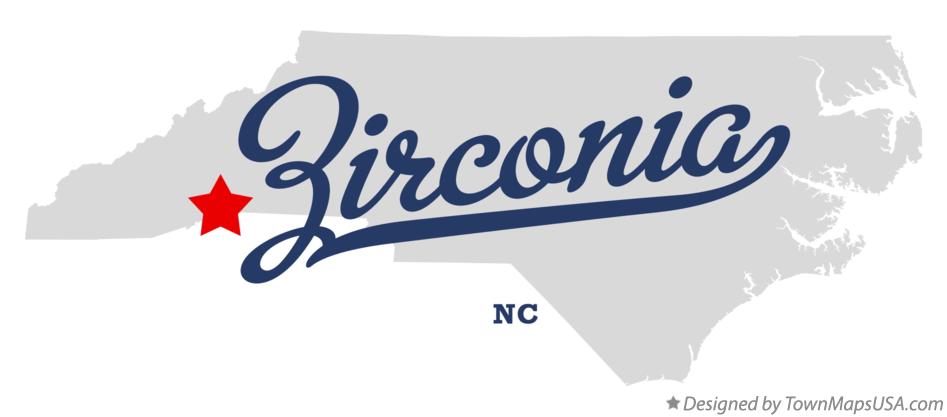 Map of Zirconia North Carolina NC