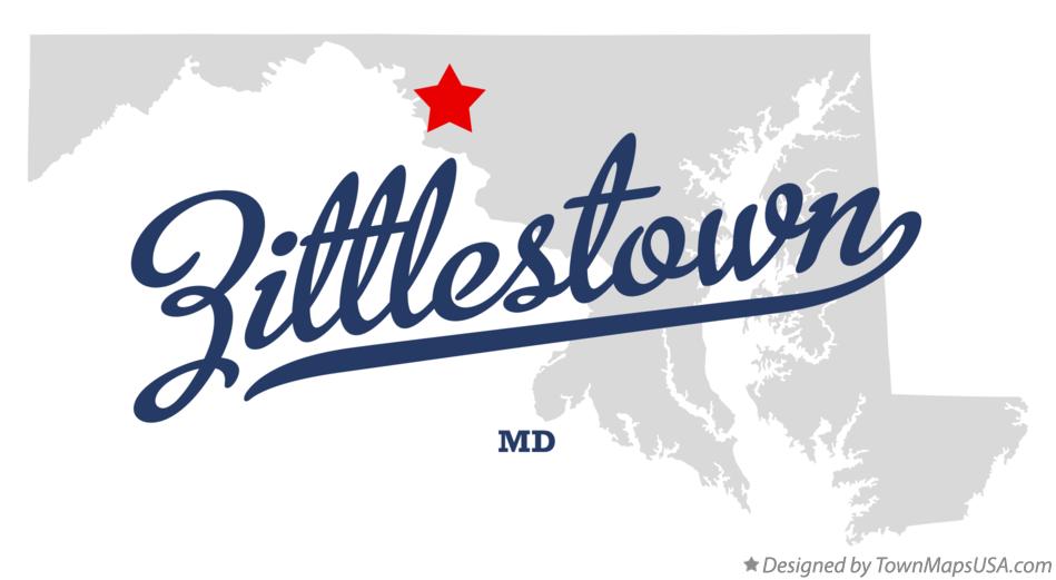 Map of Zittlestown Maryland MD