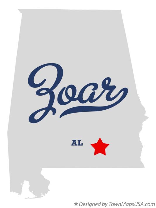 Map of Zoar Alabama AL