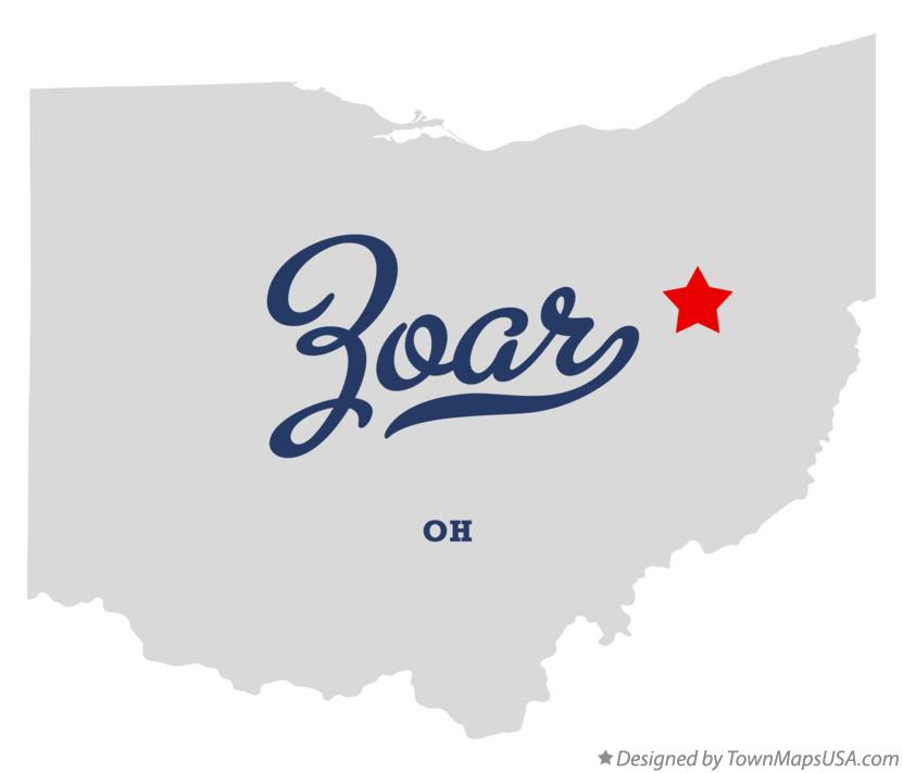 Map of Zoar Ohio OH