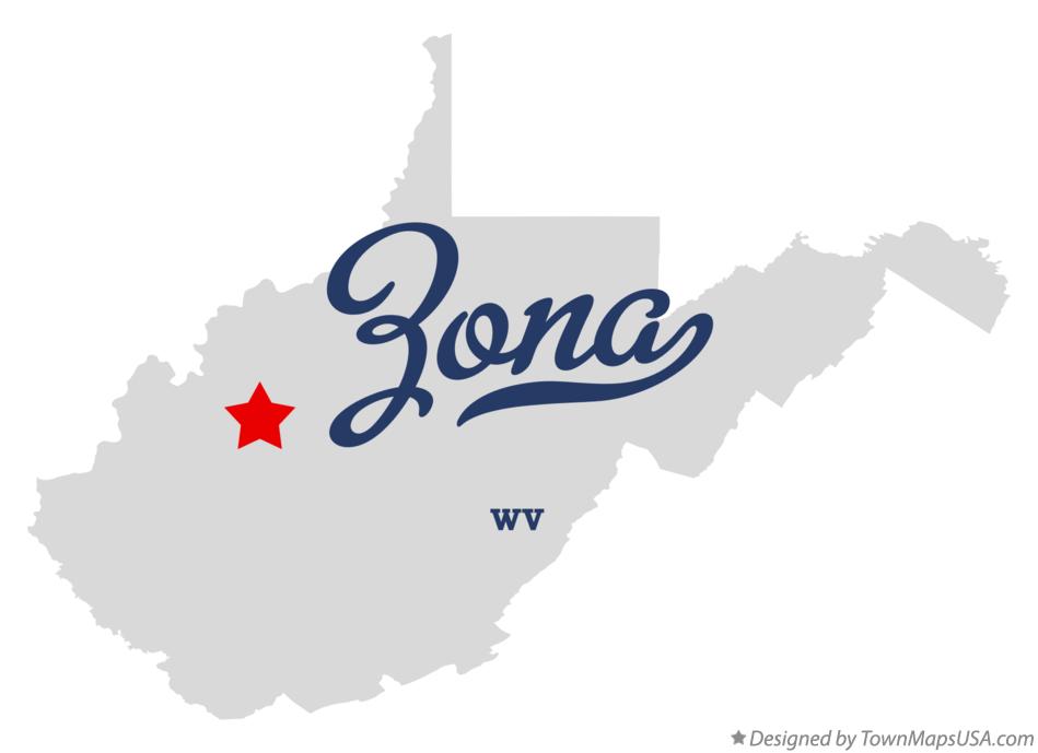 Map of Zona West Virginia WV