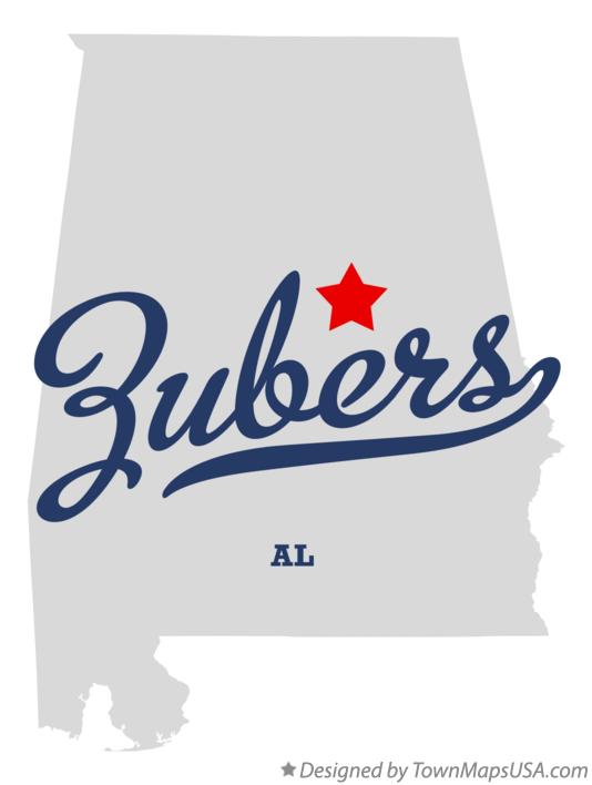 Map of Zubers Alabama AL
