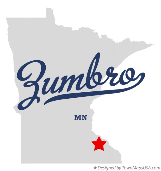 Map of Zumbro Minnesota MN