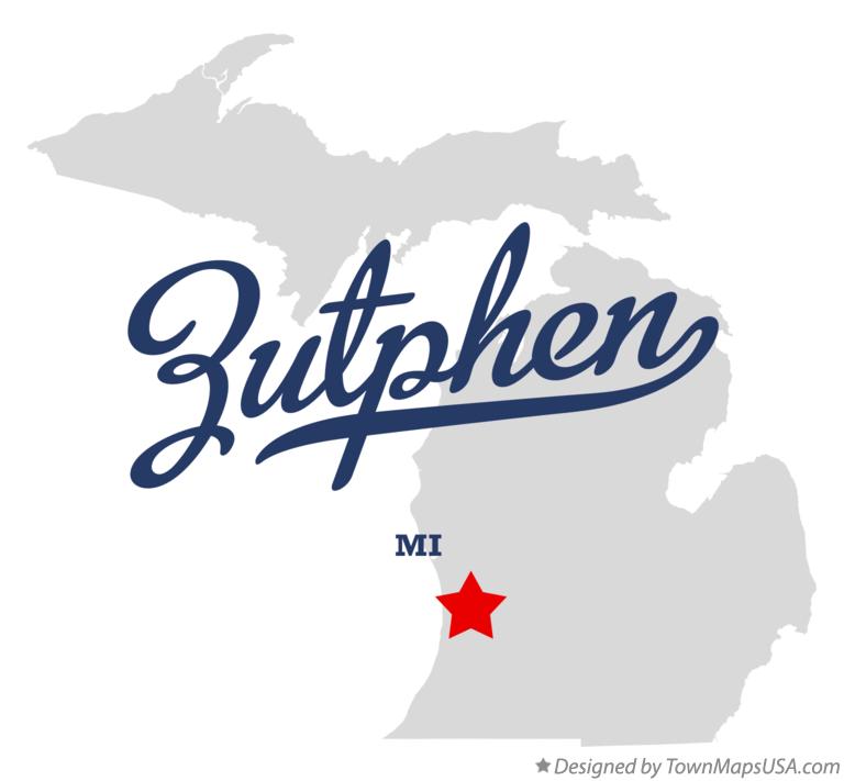 Map of Zutphen Michigan MI