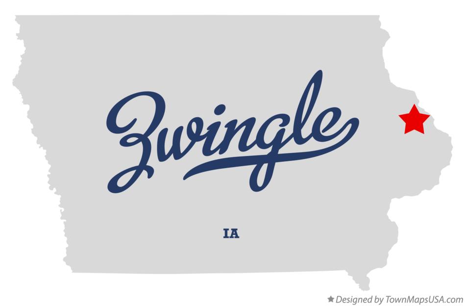 Map of Zwingle Iowa IA