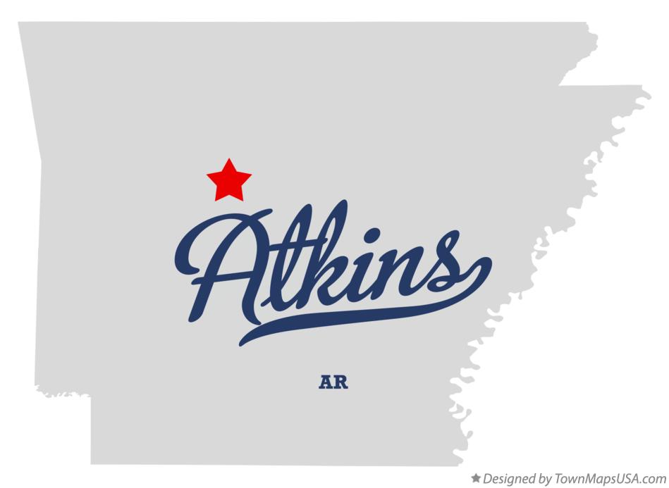 Map of Atkins Arkansas AR