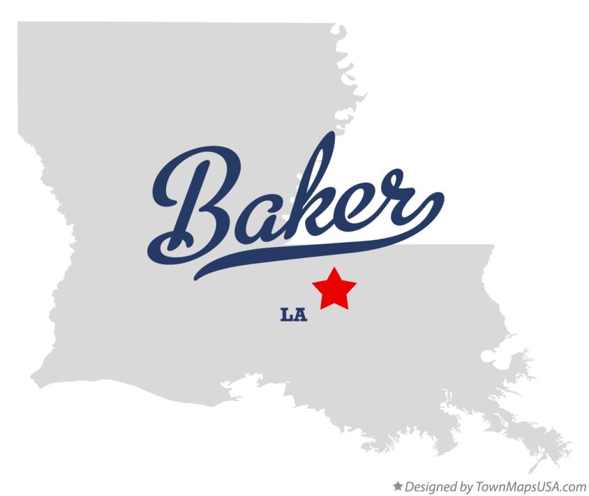 Map of Baker Louisiana LA
