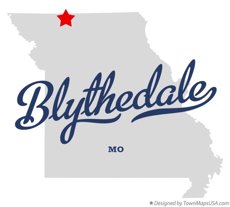 Map of Blythedale, MO, Missouri