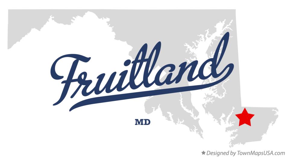 Map of Fruitland Maryland MD