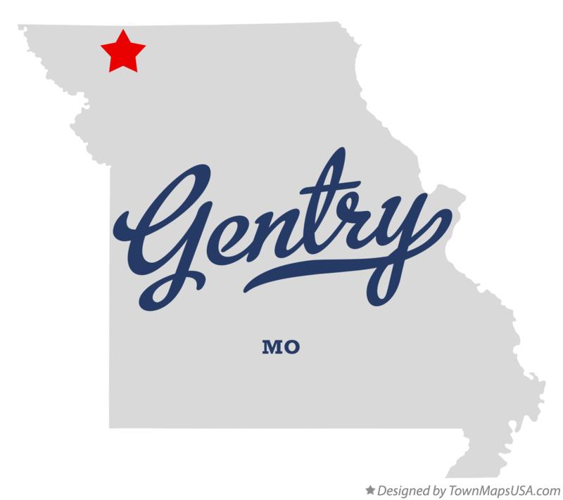 Map of Gentry, MO, Missouri
