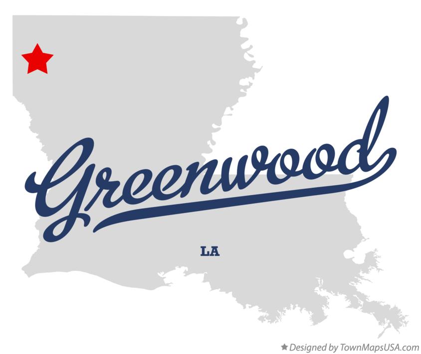 Map of Greenwood Louisiana LA
