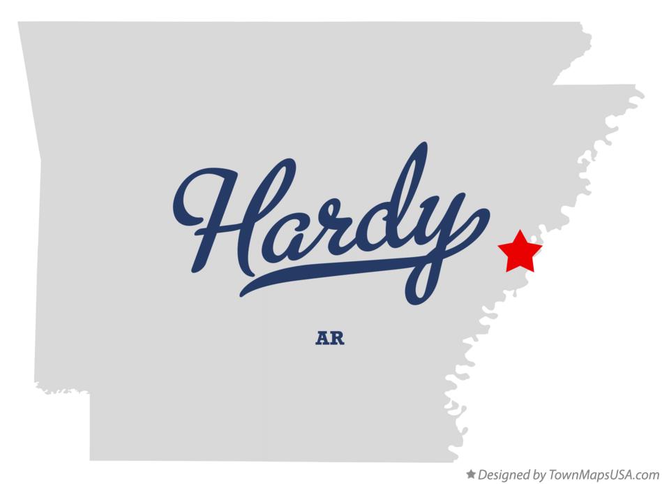 Map of Hardy, Lee County, AR, Arkansas