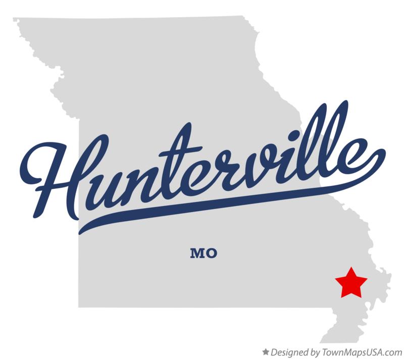 Map of Hunterville, MO, Missouri