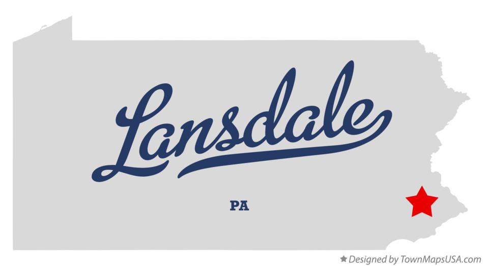 Map of Lansdale Pennsylvania PA