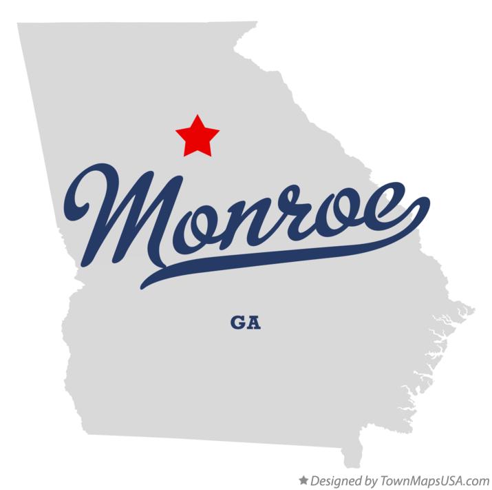 Map of Monroe Georgia GA