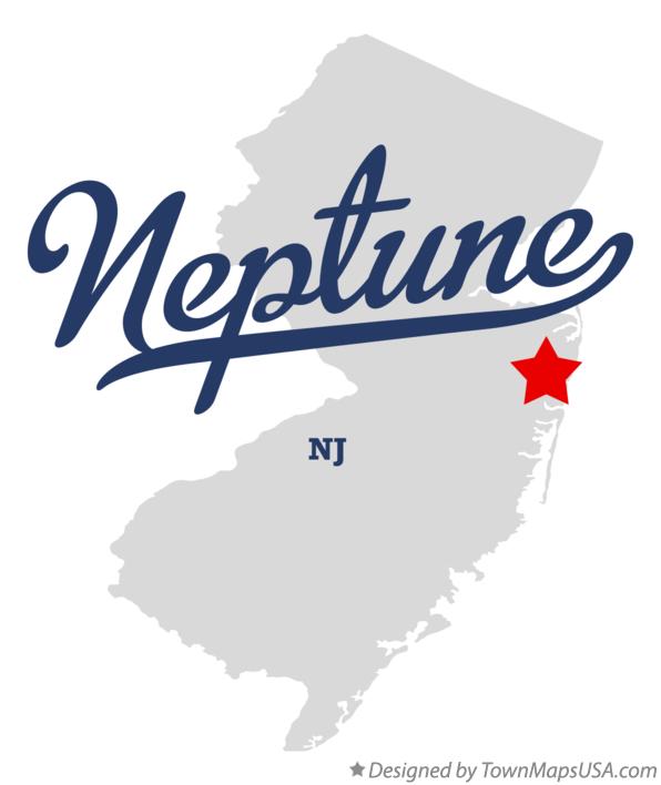 Map of Neptune New Jersey NJ
