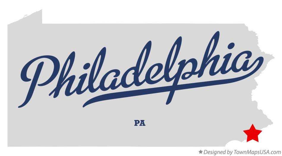 Map of Philadelphia Pennsylvania PA