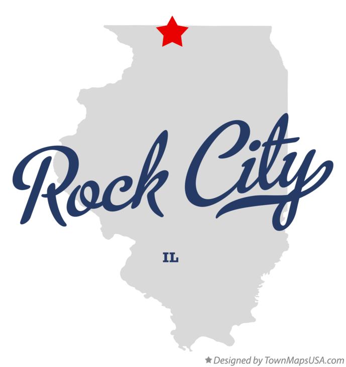 Map of Rock City, IL, Illinois