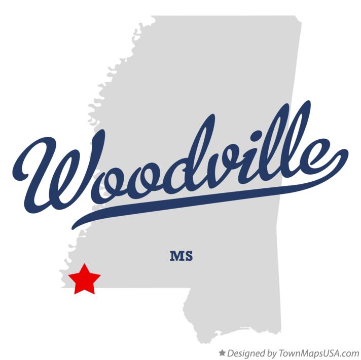 Map of Woodville Mississippi MS